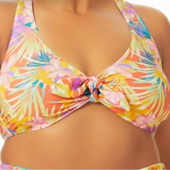 NWT TIME AND TRU COLORFUL PRINT BIKINI TOP - Picture 2 of 5